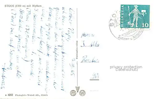 AK / Ansichtskarte Stoos_SZ mit Mythen Stoos_SZ