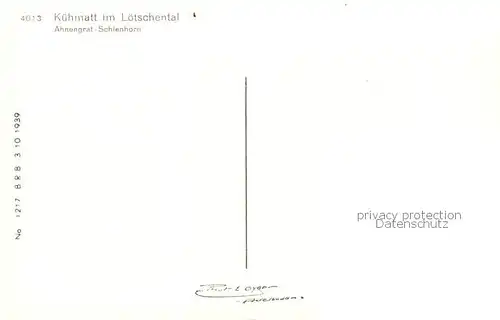 AK / Ansichtskarte Kuehmatt im Loetschental Ahnengrat Schienhorn 