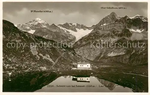 AK / Ansichtskarte Schwarzsee_Zermatt_VS mit Dt Blanche und Ober Gabelhorn Schwarzsee_Zermatt_VS
