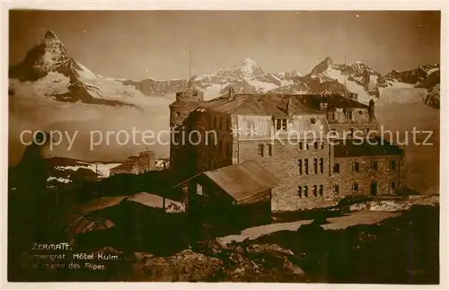 AK / Ansichtskarte Zermatt_VS Gornergrat Hotel Kulm et la chaine des Alpes Zermatt_VS