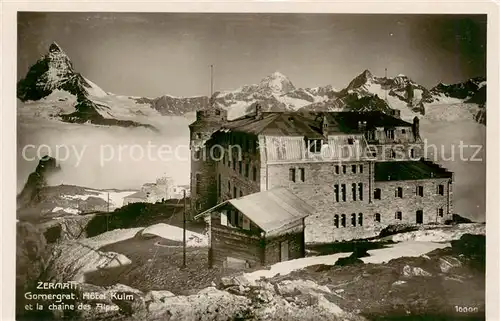 AK / Ansichtskarte Zermatt_VS Gornergrat Hotel Kulm et la chaine des Alpes Zermatt_VS