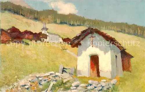 AK / Ansichtskarte Grimentz_VS Kapelle Kuenstlerkarte 