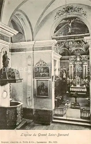 AK / Ansichtskarte Grand Saint Bernard_VS Eglise Interieur 