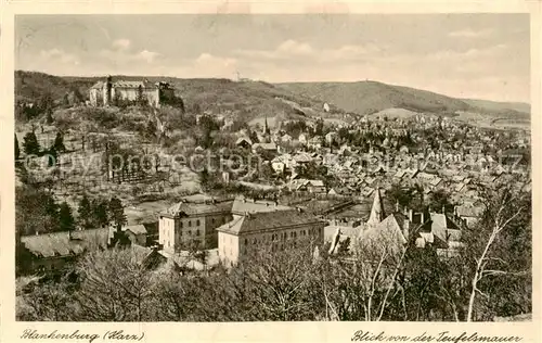 AK / Ansichtskarte  Blankenburg_Harz Blick von der Teufelsmauer Blankenburg_Harz