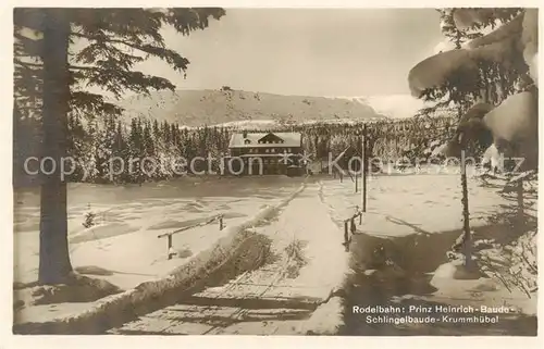 AK / Ansichtskarte  Krummhuebel_Karpacz_Riesengebirge_PL Rodelbahn Prinz Heinrich Baude Schlingelbaude 