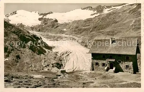 AK / Ansichtskarte  Karlsruherhuette_2450m_oetztal_Tirol_AT mit Gurgler Gletscher und Schalfkogl  