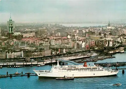 AK / Ansichtskarte  Dampfer_Oceanliner Hamburg T.S.HANSEATIC ueberseebruecke 