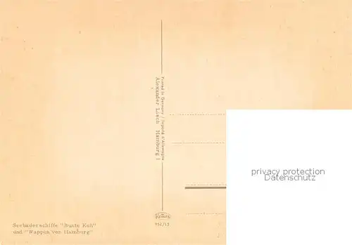 AK / Ansichtskarte  Dampfer_Oceanliner Seebaederschiff Bunte Kuh und Wappen von Hamburg 
