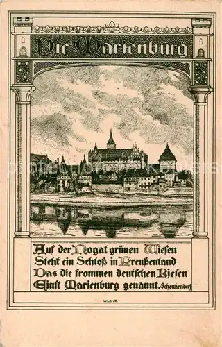 AK / Ansichtskarte 73823212 Marienburg__Westpreussen_Malbork_PL Serie Deutsche Burgen Nr. 185 Die Marienburg Kuenstlerkarte 