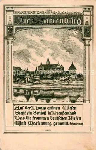 AK / Ansichtskarte  Marienburg__Westpreussen_Malbork_PL Serie Deutsche Burgen Nr. 185 Die Marienburg Kuenstlerkarte 