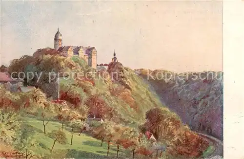 AK / Ansichtskarte  Rochsburg_Lunzenau Schloss Rochsburg Aquarell von W. Hartwig Kuenstlerkarte 