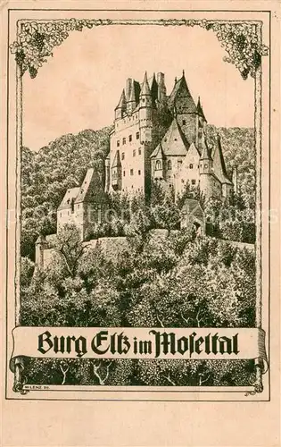 AK / Ansichtskarte 73823218 Wierschem Burg Eltz im Moseltal Serie Deutsche Burgen Nr. 186 Kuenstlerkarte Wierschem