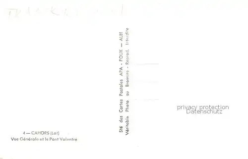 AK / Ansichtskarte Cahors_en_Quercy_46_Lot Vue generale et le Pont Valentre 