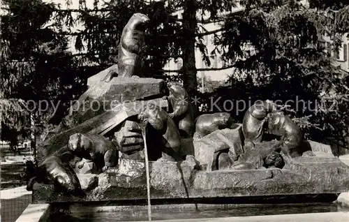 AK / Ansichtskarte Zermatt_VS Murmeltierbrunnen Zermatt_VS