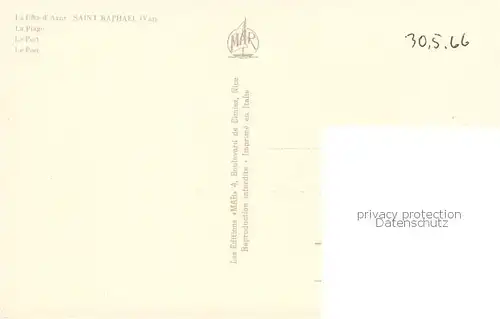 AK / Ansichtskarte Saint Raphael__83_Var La Plage Le Port 