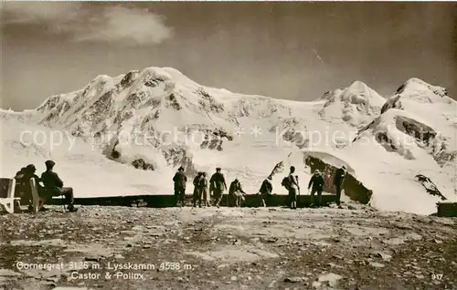 AK / Ansichtskarte Gornergrat_Zermatt_VS mit Lysskamm Castor und Pollux 