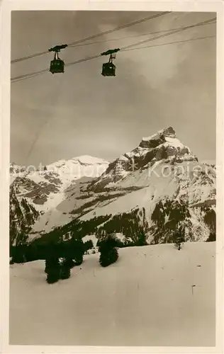 AK / Ansichtskarte Engelberg__OW Personenschwebebahn Gerschnialp Truebsee mit Hahnenblick 