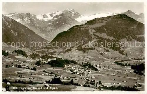 AK / Ansichtskarte Gstaad_BE Panorama mit den Alpen 