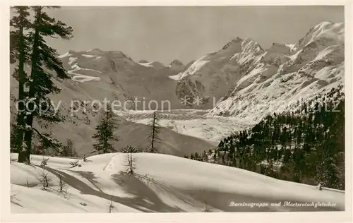 AK / Ansichtskarte Berninagruppe_GR mit Morteratschgletscher 