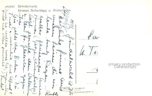 AK / Ansichtskarte Grindelwald Grosse Scheidegg und Wetterhorn Grindelwald