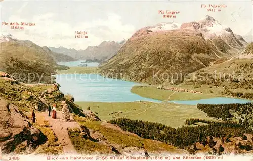 AK / Ansichtskarte Silvaplana_GR Blick von Hahnensee auf Silvaplana und Silsersee Silvaplana_GR