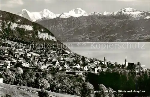 AK / Ansichtskarte Sigriswil_BE mit Eiger Moench und Jungfrau 