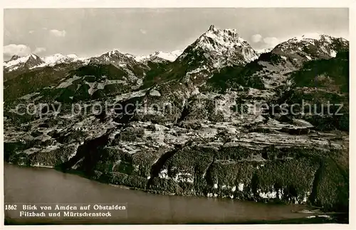 AK / Ansichtskarte Obstalden Blick von Amden auf Filzbach und Muertenstock Obstalden