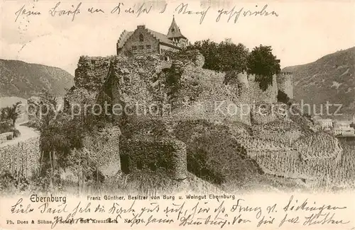 AK / Ansichtskarte  Ebernburg_Bad Muenster_am_Stein-Ebernburg Burg und Weingut Ebernburg 