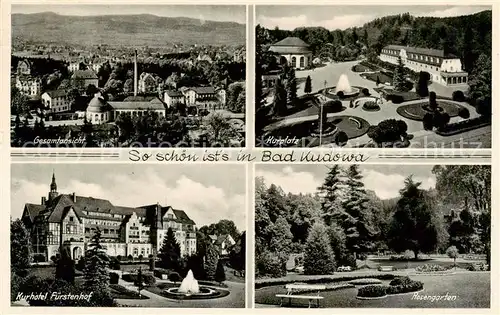 AK / Ansichtskarte  Bad_Kudowa_Kudowa-Zdroj_Niederschlesien_PL Panorama Kurplatz Kurhotel Fuerstenhof Rosengarten 