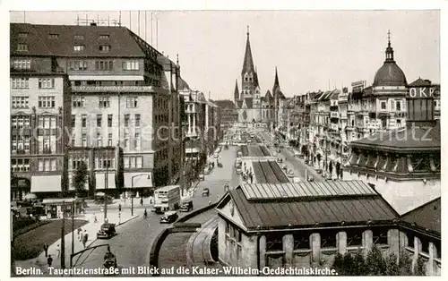 AK / Ansichtskarte 73823415 Berlin Tauentzienstrasse mit Blick auf die Kaiser Wilhelm Gedaechtniskirche Berlin