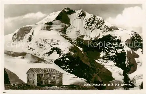 AK / Ansichtskarte Diavolezzahuette_2973m_GR mit Piz Bernina 