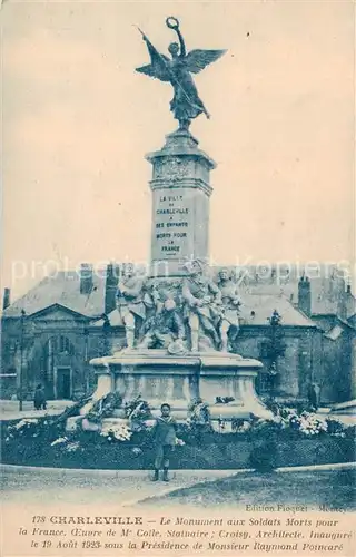 AK / Ansichtskarte Charleville_ Mezieres_08 Le Monument aux Soldats Morts pour la France 