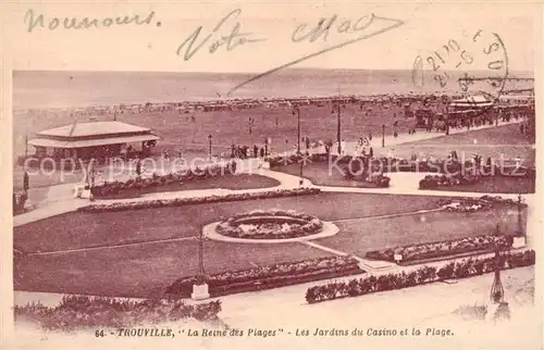 AK / Ansichtskarte Trouville sur Mer La Reine des Plages Les Jardins du Casino et la Plage Trouville sur Mer