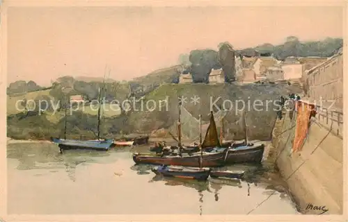 AK / Ansichtskarte Douarnenez_29_Finistere Motiv am Hafen Kuenstlerkarte 