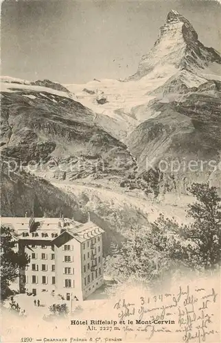 AK / Ansichtskarte Zermatt_VS Hotel Riffelalp et la Mont Cervin Zermatt_VS