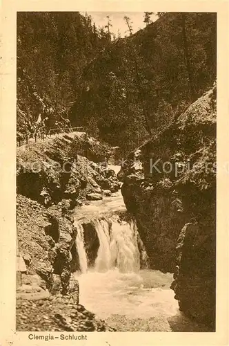 AK / Ansichtskarte Clemgia_Schuls_Scuol_GR Motiv mit Wasserfall 