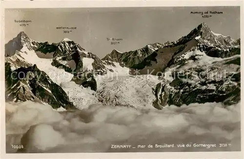 AK / Ansichtskarte Zermatt_VS Mer de Brouillard Vue du Gornergrat Zermatt_VS
