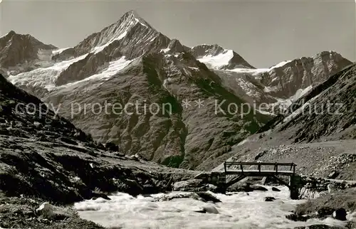 AK / Ansichtskarte Zermatt_VS Taeschbach mit Weisshorn Zermatt_VS