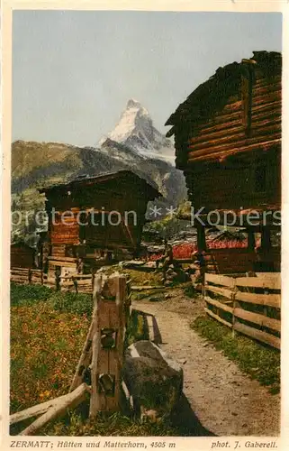 AK / Ansichtskarte Zermatt_VS Huetten und Matterhorn Zermatt_VS