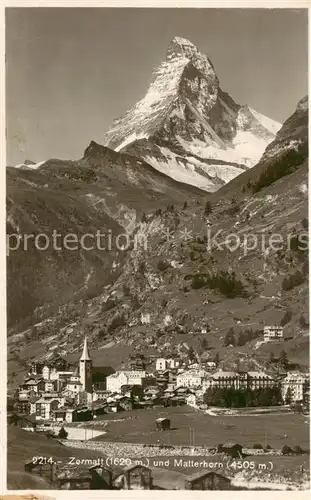AK / Ansichtskarte Zermatt_VS mit Matterhorn Zermatt_VS