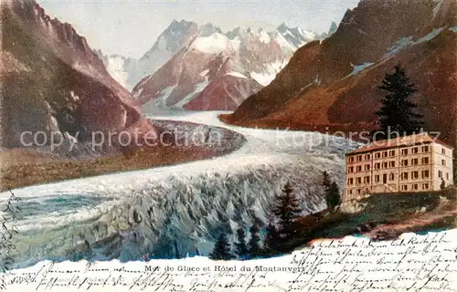 AK / Ansichtskarte Montanvert Mer de Glace et Hotel du Montanvert Montanvert