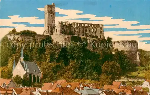 AK / Ansichtskarte 73823664 Koenigstein__Taunus Ruine Koenigstein und Ev Kirche 