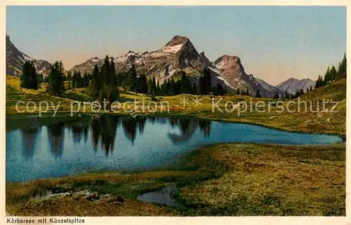 AK / Ansichtskarte  Koerbersee_Schroecken_Vorarlberg_AT Panorama mit Kuenzelspitze 