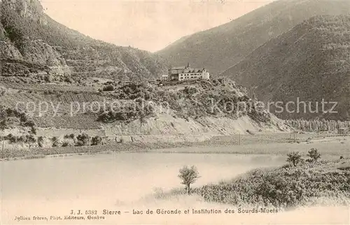 AK / Ansichtskarte Sierre_Siders_VS Lac de Geronde et Institution des Sourds Muets 