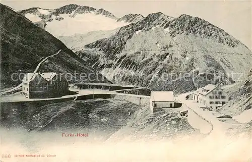 AK / Ansichtskarte Furkapasshoehe Furka Hotel Furkapasshoehe