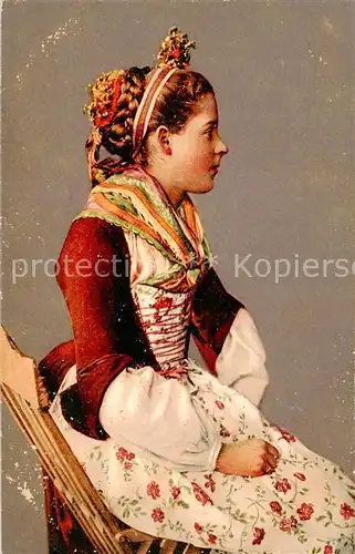 AK / Ansichtskarte Wallis_Valais_Kanton Braut aus dem Loetschental Wallis_Valais_Kanton