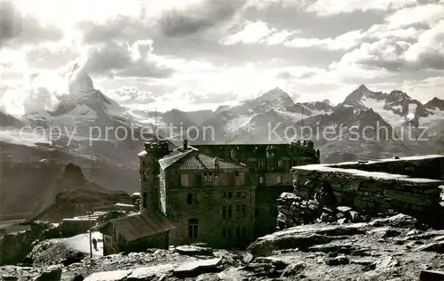 AK / Ansichtskarte Gornergrat_Zermatt_VS Kulm Hotel Matterhorn Demi Blancheund Gabelhorn 