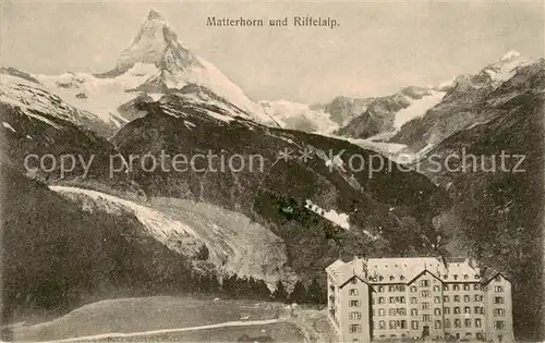 AK / Ansichtskarte Matterhorn_Mont_Cervin_4478m_VS und Riffelalp 