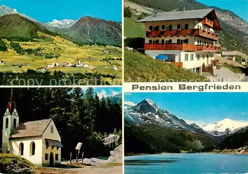 AK / Ansichtskarte 73823823 Martell__Vinschgau_Bozen_Suedtirol_IT Panorama Pension Bergfrieden Kapelle 