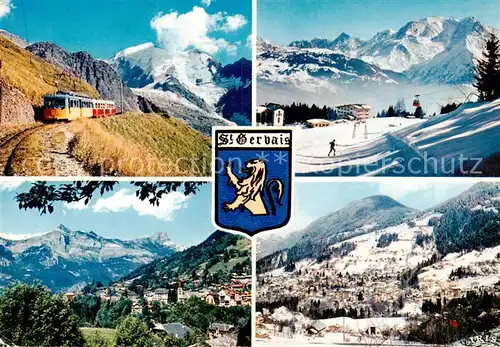 AK / Ansichtskarte St Gervais les Bains Le TMB le Glacier et lAiguille de Blonnassay Telepherique Station du Bettex Vue d ensemble 